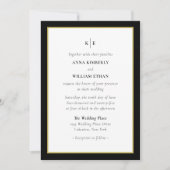 Monogram Black Gold - Families Wedding Invitation Kaart (Voorkant)