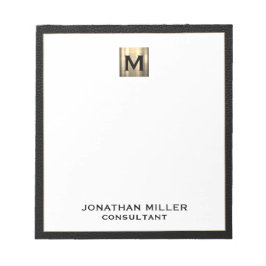 Monogram Black Gold Initiaal Notitieblok