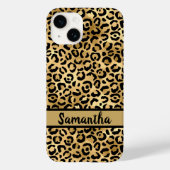 Monogram Black Gold Leopard Cheetah Print Case-Mate iPhone Case (Achterkant)