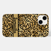 Monogram Black Gold Leopard Cheetah Print Case-Mate iPhone Case (Achterkant (horizontaal))