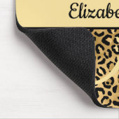 Monogram Black Gold Leopard Print Cheetah Animal Muismat (Hoek)