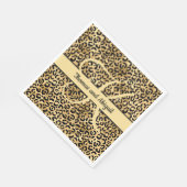 Monogram Black Gold Leopard Print Cheetah Animal Servet (Hoek)