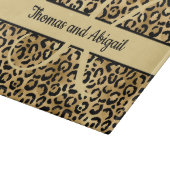 Monogram Black Gold Leopard Print Cheetah Animal Snijplank (Hoek)