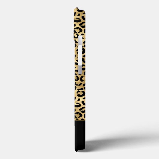 Monogram Black Gold Leopard Spots Pattern Case-Mate iPhone Case (Achterkant / Links)