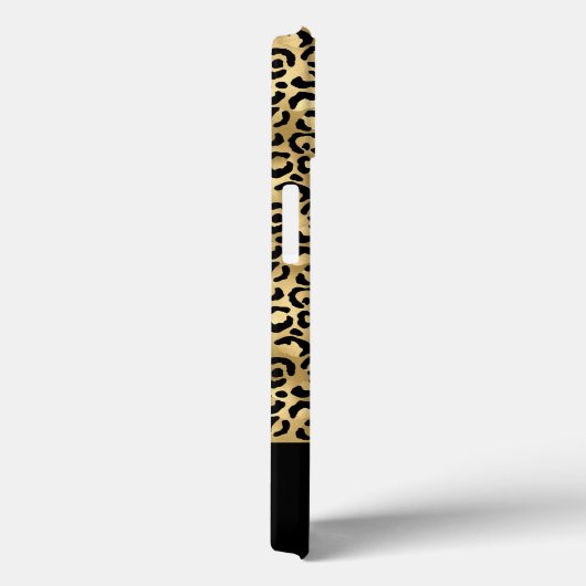 Monogram Black Gold Leopard Spots Pattern Case-Mate iPhone Case (Achterkant / Rechts)