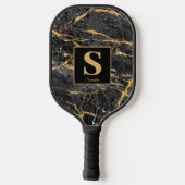 Monogram Black Gold Marmer Pickleball Paddle (Achterkant)