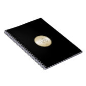 Monogram Black Gold Medical Stethoscoop Hartslag Notitieboek (Rechterzijde)