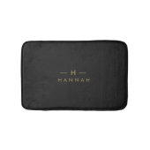 Monogram Black Gold | Modern Minimalist Elegant Badmat (Voorkant)