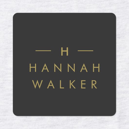 Monogram Black Gold | Moderne, minimale kleding Labels (Design 1)