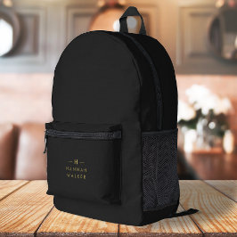 Monogram Black Gold | Moderne minimalistische lega Bedrukte Rugzak