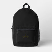 Monogram Black Gold | Moderne minimalistische lega Bedrukte Rugzak (Voorkant)