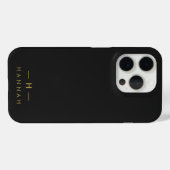 Monogram Black Gold | Moderne minimalistische lega Case-Mate iPhone Case (Achterkant (horizontaal))
