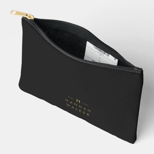 Monogram Black Gold | Moderne minimalistische lega Etui (Open)