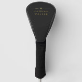 Monogram Black Gold | Moderne minimalistische lega Golfheadcover (Voorkant)