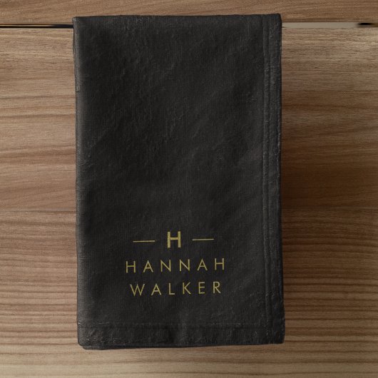 Monogram Black Gold | Moderne minimalistische lega Handdoek