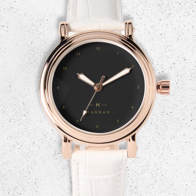 Monogram Black Gold | Moderne minimalistische lega Horloge (Creator heeft geüpload)