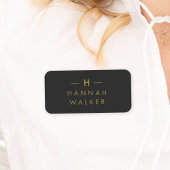 Monogram Black Gold | Moderne minimalistische lega Naamplaatje