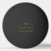 Monogram Black Gold | Moderne minimalistische lega Pingpongbal (Achterkant)