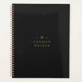 Monogram Black Gold | Moderne minimalistische lega Planner (Voorkant)