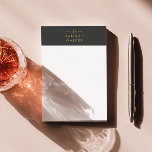 Monogram Black Gold | Moderne minimalistische lega Post-it® Notes