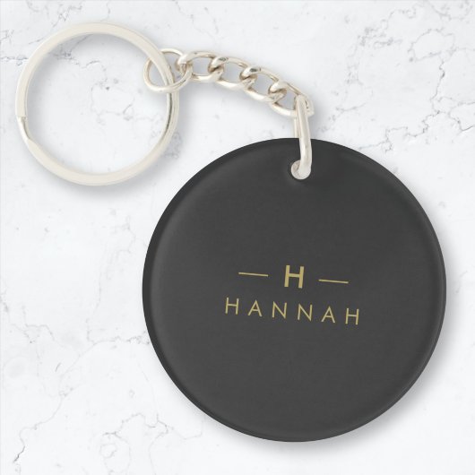 Monogram Black Gold | Moderne minimalistische lega Sleutelhanger