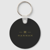 Monogram Black Gold | Moderne minimalistische lega Sleutelhanger (Voorkant)
