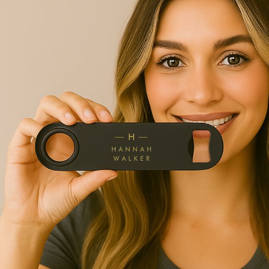 Monogram Black Gold | Moderne minimalistische lega Speed Flessenopener