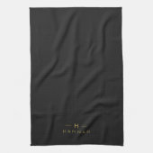 Monogram Black Gold | Moderne minimalistische lega Theedoek (Verticaal)