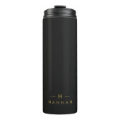 Monogram Black Gold | Moderne minimalistische lega Thermosbeker (Voorkant)