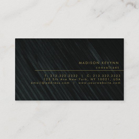 Monogram Black Gold | Moderne minimalistische lega Visitekaartje (Achterkant)