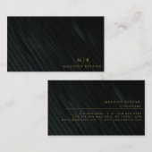 Monogram Black Gold | Moderne minimalistische lega Visitekaartje (Voorkant / Achterkant)