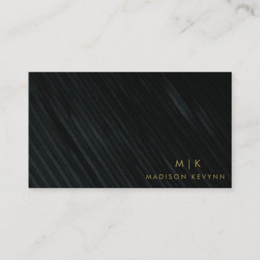Monogram Black Gold | Moderne minimalistische lega Visitekaartje (Voorkant)