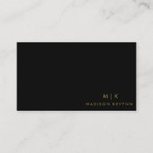 Monogram Black Gold | Moderne minimalistische lega Visitekaartje (Voorkant)