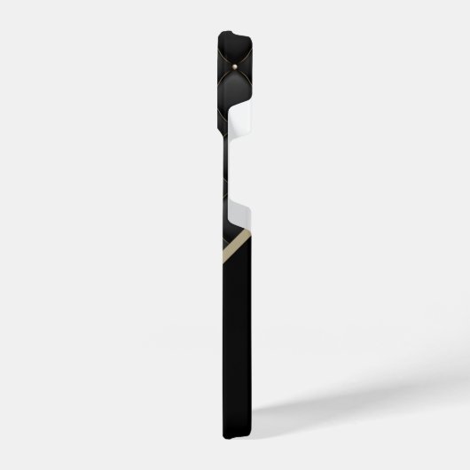 Monogram Black Gold Stud iPhone Hoesje (Linkerkant)