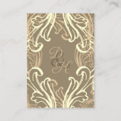 Monogram Black Gold Vintage trouwkaart Informatiekaartje (Achterkant)