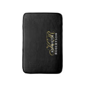 Monogram Black Gold White Minimalist Men Elegant  Badmat (Voorkant Verticaal)