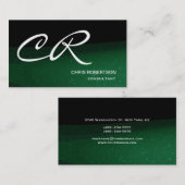 Monogram Black Green Consultant Visitekaartje (Voorkant / Achterkant)