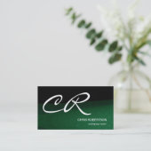 Monogram Black Green Consultant Visitekaartje (Staand voorkant)