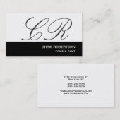 Monogram Black Grey White Consultant Visitekaartje (Voorkant / Achterkant)
