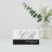 Monogram Black Grey White Consultant Visitekaartje (Staand voorkant)
