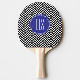 Monogram Black Herringbone Ping Pong Paddle Tafeltennisbatje