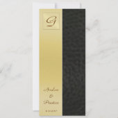 Monogram Black Leather Wedding Program Uitnodiging (Voorkant)