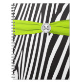 Monogram Black Limoen White Zebra Striped Notitieb Notitieboek (Voorkant)