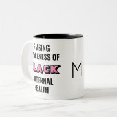 Monogram Black Maternal Health Awareness Tweekleurige Koffiemok (Voorkant links)
