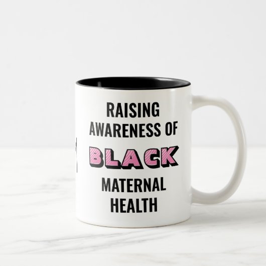 Monogram Black Maternal Health Awareness Tweekleurige Koffiemok (Rechts)