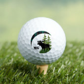 Monogram Black Moose Silhouette met Green Pset Golfballen (Insitu Shirt)