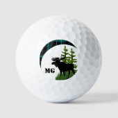 Monogram Black Moose Silhouette met Green Pset Golfballen (Voorkant)