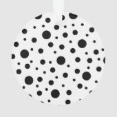 Monogram Black op White Polka Dot Pattern Ornament (achterkant)