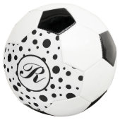 Monogram Black op White Polka Dot Pattern Voetbal (Drie kwart)