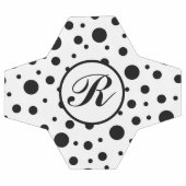 Monogram Black op White Polka Dot Pattern Voetbal (Enkel)